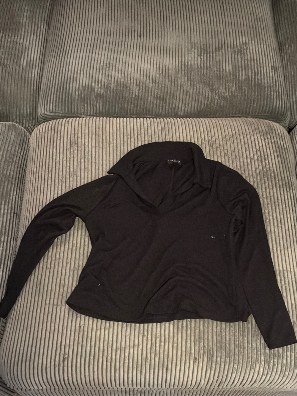 Lane Bryant Black Long-Sleeve V-Neck Pullover